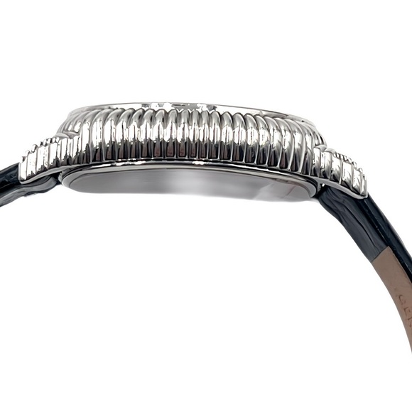 Judith Ripka Sterling Silver Watch- Mother of Pearl Heart Dial, Croc Strap, Rare - Picture 7 of 13